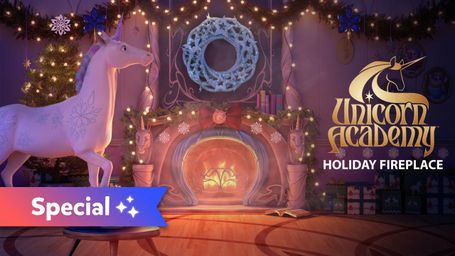 Unicorn Academy Holiday Fireplace