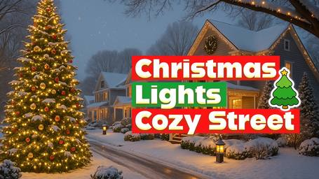 Christmas Neighborhood Lights Winter ASMR Ambience 4K