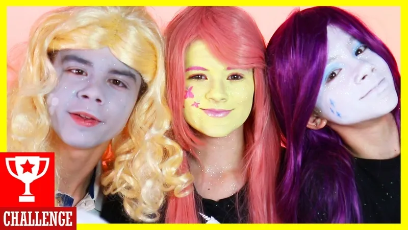 My Little PonyFace Paint Makeup Challenge! Fluttershy vs Rarity vs Derpy