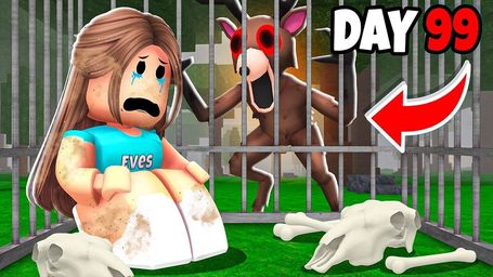 I Survived in a CAGE for 99 Nights in The Forest!