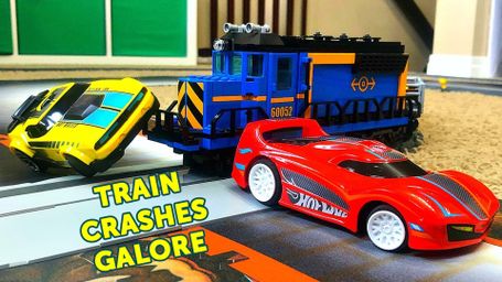 Train Crashes Galore Lego Trains Vs Hot Wheels Race Cars Compilation