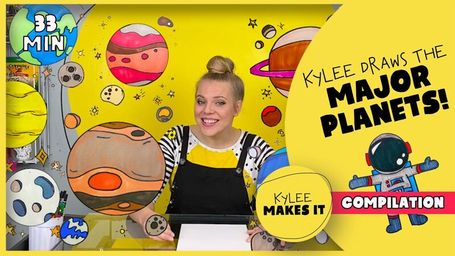 How to Draw All the Major Planets and Their Moons!|Kylee Draws the Solar System Compilation Video!