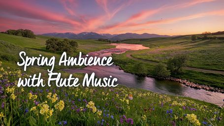 Cozy Spring Ambience in Meadows with Flute Music
