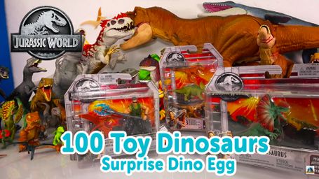 My Huge Jurassic World Movie Dinosaur Toys Collection - 100  Toy Dinosaurs   Surprise Dino Egg