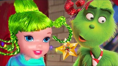 Elsa and Anna Toddlers Merry Whatever - Annia and Elsia at Christmas School - Grinch
