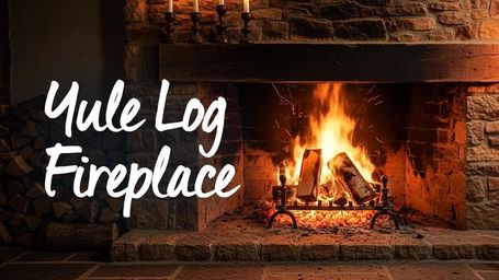 Christmas Yule Log Fireplace: Crackling Fire Sounds