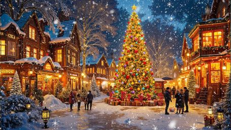 Christmas Market - Christmas, Market, Winter, Snow, Lights, Tree, Holiday, Festive, Village, Cozy - RELAXO is the Be