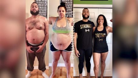 Couple loses 215 pounds with simple diet and exercises changes