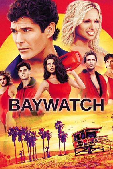 the cast of baywatch looking for a watch in the sand, | Stable Diffusion