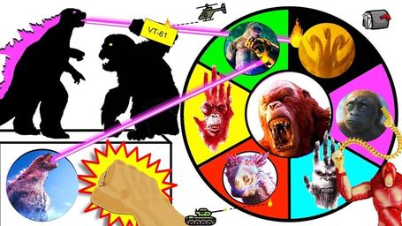 Godzilla X Kong the New Empire Spinning Wheel Slime Game W Figures and Toys from Movie