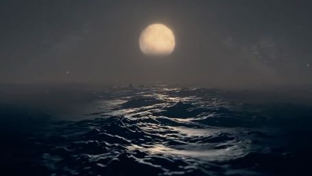 Moonlit Ocean Waves - Moon, Ocean, Waves, Night, Reflection, Calm, Water, Nature, Serenity, Tranquility, Moonlight - RE